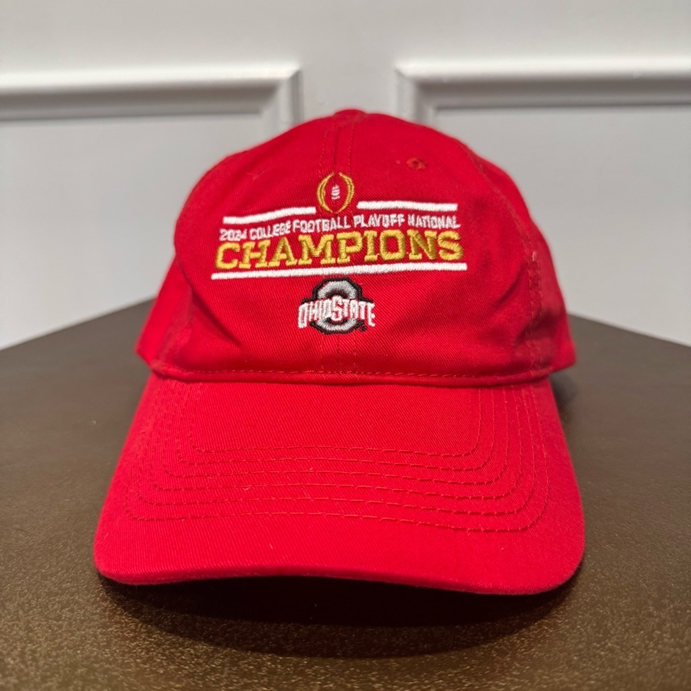 Ohio State OSU 2024 Scarlett National Championship Ball Hat Buckeyes